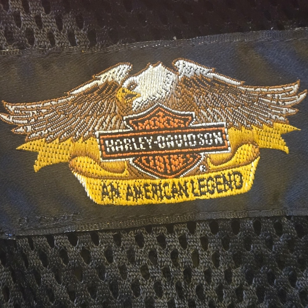 Harley-Davidson Windbreaker Black Gray Mens Medium Logo Hooded Motorcycle EUC - Picture 9 of 13